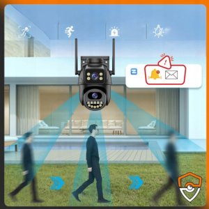 PODWÓJNA KAMERA WIFI IP 10 MPX FUNKCJE AI ZEWNĘTRZNA 4K OBROTOWA UHD ZOOM 6