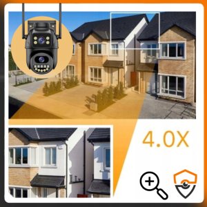 PODWÓJNA KAMERA WIFI IP 10 MPX FUNKCJE AI ZEWNĘTRZNA 4K OBROTOWA UHD ZOOM 7