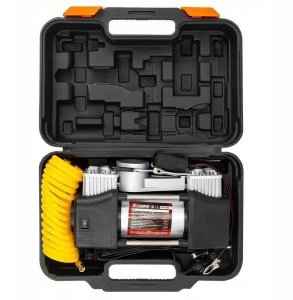 Kompresor samochodowy Forcekraft Kompresor samochodowy podwójny tłok kompresora (65l/min, 3 końcówki, LED) 12V w walizce 3