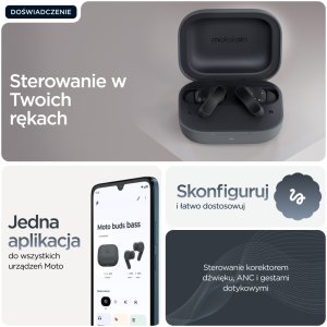 Słuchawki Motorola Moto Buds Bass, dark shadow 3