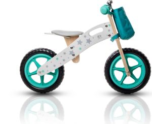 Rowerek biegowy KinderKraft Rowerek biegowy drewniany RUNNER STARS turkusowy 2