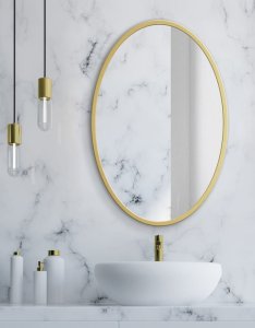 Leobert Lustro okrągłe 70 cm złoty metalowy ramy nowoczesny ścienny 6
