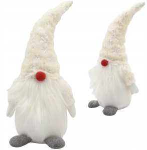 SASKA CHRISTMAS SKRZAT GNOM KRASNAL DEKORACYJNY BIAŁY 45CM 3