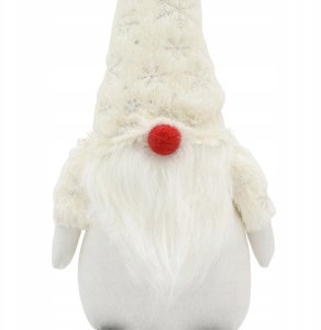 SASKA CHRISTMAS SKRZAT GNOM KRASNAL DEKORACYJNY BIAŁY 45CM 4