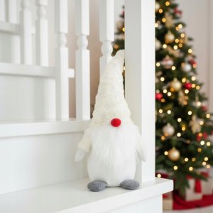 SASKA CHRISTMAS SKRZAT GNOM KRASNAL DEKORACYJNY BIAŁY 45CM 6