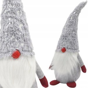 SASKA CHRISTMAS SKRZAT GNOM KRASNAL DEKORACYJNY SZARY 45CM 2