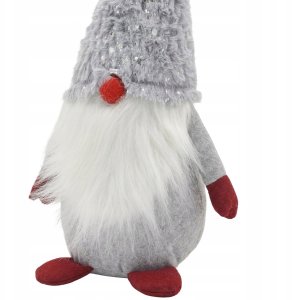 SASKA CHRISTMAS SKRZAT GNOM KRASNAL DEKORACYJNY SZARY 45CM 4
