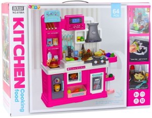 LeanToys Kuchnia Dla Dzieci Obieg wody, zmiana koloru żywności, para różowa 64 el. 3