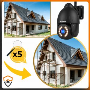 BEZPRZEWODOWA OBROTOWA ZEWNĘTRZNA KAMERA WIFI 8MPX UHD 5X ZOOM APLIKACJA IR 4