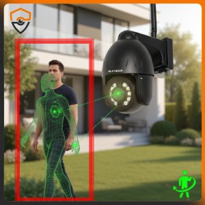 BEZPRZEWODOWA OBROTOWA ZEWNĘTRZNA KAMERA WIFI 8MPX UHD 5X ZOOM APLIKACJA IR 9