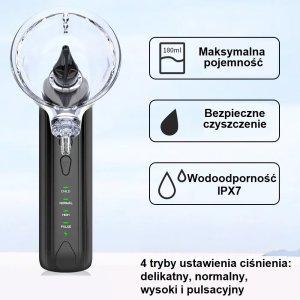 Czyścik irygator do uszu Pure Wash elektryczny z pojemnikiem na wodę Wellife 3