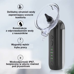 Czyścik irygator do uszu Pure Wash elektryczny z pojemnikiem na wodę Wellife 4