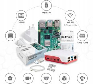Raspberry Pi 4 zestaw startowy 4GB RAM edycja 64 GB zasilacz 15W 4
