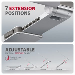 Axagon Stojak na notebooka 10-17" obracany aluminiowy 8