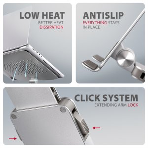 Axagon Stojak na notebooka 10-17" obracany aluminiowy 9