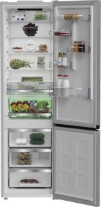 Lodówka Beko Refrigerator B5RCNA416HXB, Wysokość 203.5 cm, Pojemność netto lodówki 297 L, Pojemność netto zamrażarki 118 L, Wyświetlacz, 35 dB, Stal nierdzewna 3
