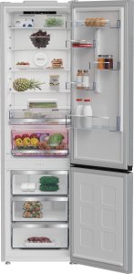 Lodówka Beko Refrigerator B5RCNA416HXB, Wysokość 203.5 cm, Pojemność netto lodówki 297 L, Pojemność netto zamrażarki 118 L, Wyświetlacz, 35 dB, Stal nierdzewna 5