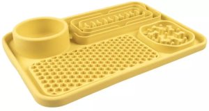 Duvo+ Miska spowalniająca 3w1 Żółta 125ml 31x21x4cm 2