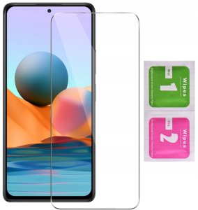 Etui Czarne Matowe Silikon Slim do Xiaomi Redmi Note 10 Pro + SZKŁO 9H 9