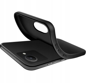 Etui Czarne Matowe Silikon Slim do Realme C30 + SZKŁO 9H 5