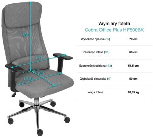 Krzesło biurowe Cobra Office Plus Szare 13