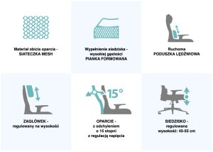 Krzesło biurowe Cobra Office Plus Szare 14