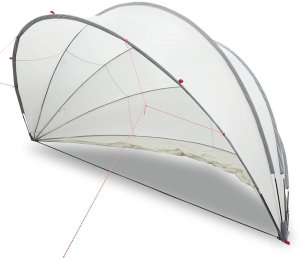 vidaXL Kopuła basenowa szara i pomarańczowa 430 x 430 x 210 cm 3