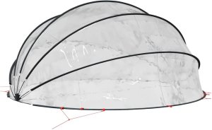 vidaXL Przezroczysta kopuła basenowa 500 x 500 x 236 cm PVC 6