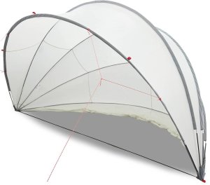 vidaXL Kopuła basenowa Szary i pomarańczowy 500 x 500 x 236 cm 3