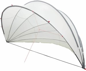 vidaXL Kopuła basenowa szary i pomarańczowy 592 x 590 x 275 cm 2