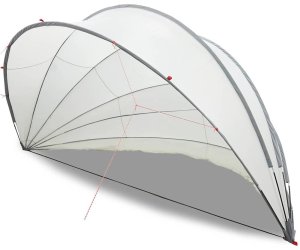 vidaXL Kopuła basenowa szary i pomarańczowy 592 x 590 x 275 cm 3