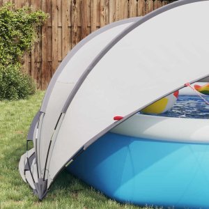 vidaXL Kopuła basenowa szary i pomarańczowy 336 x 322 x 160 cm 5