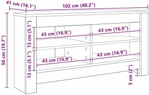 vidaXL Rogowa szafka na telewizor biała 102x40,5x45cm 10