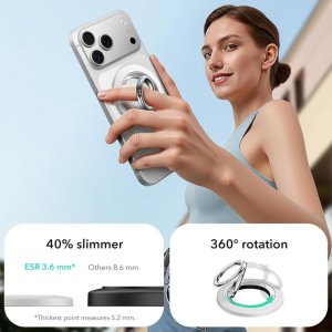 ESR MAGNETIC 360 HALOLOCK MAGSAFE PHONE RING WHITE 4