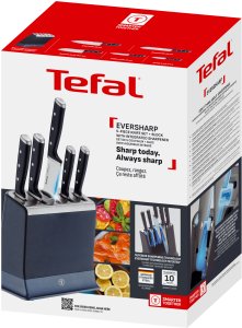 EverSharp 5-pc Knife Set and Knife Block w/ Integrated Sharpener 9