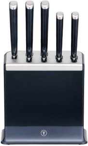EverSharp 5-pc Knife Set and Knife Block w/ Integrated Sharpener 2