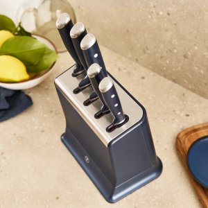 EverSharp 5-pc Knife Set and Knife Block w/ Integrated Sharpener 7
