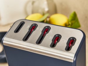 EverSharp 5-pc Knife Set and Knife Block w/ Integrated Sharpener 8