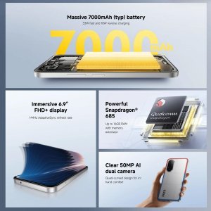 Smartfon XIAOMI Poco M7 8/256GB 4G LTE NFC Dual SIM Czarny Black 6