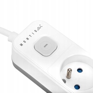 Montis Przedłużacz elektryczny biało-szary 3-gniazdowy z USB 5m MT185-WG-5 10