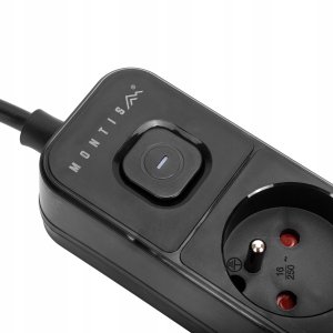 Montis Przedłużacz elektryczny czarny 3-gniazdowy z USB 3m MT185-BK-3 10