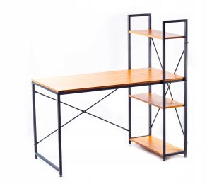 BIURKO KOMPUTEROWE LOFT SZKOLNE RIWALL RD-01 Z REGAŁEM I PÓŁKAMI GAMINGOWE 2