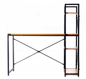 BIURKO KOMPUTEROWE LOFT SZKOLNE RIWALL RD-01 Z REGAŁEM I PÓŁKAMI GAMINGOWE 4