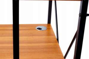 BIURKO KOMPUTEROWE LOFT SZKOLNE RIWALL RD-01 Z REGAŁEM I PÓŁKAMI GAMINGOWE 6