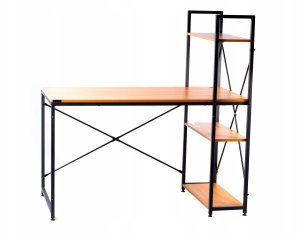 BIURKO KOMPUTEROWE LOFT SZKOLNE RIWALL RD-01 Z REGAŁEM I PÓŁKAMI GAMINGOWE 10