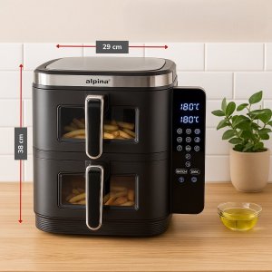 Air Fryer Frytkownica beztłuszczowa Alpina XXL 11L 2800W Dwukomorowa 8