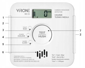 Virone CZUJKA TLENKU WĘGLA (CZADU) DC-11 2
