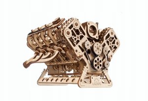 UGEARS Drewniane mechaniczne puzzle Motor V8 16