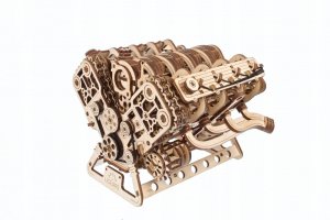 UGEARS Drewniane mechaniczne puzzle Motor V8 4