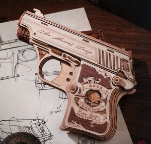 AFV RoboTime drewniana układanka Mini pistolet Justice Guard 5